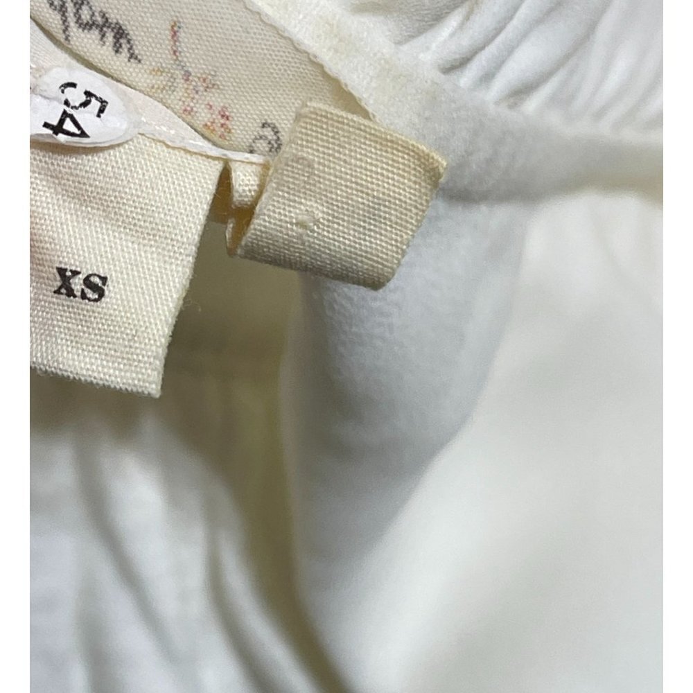 Meadow Rue Sleeveless Top Ruffle Trim Cream Cotton Modal Size XS Extra Small - Picture 5 of 8